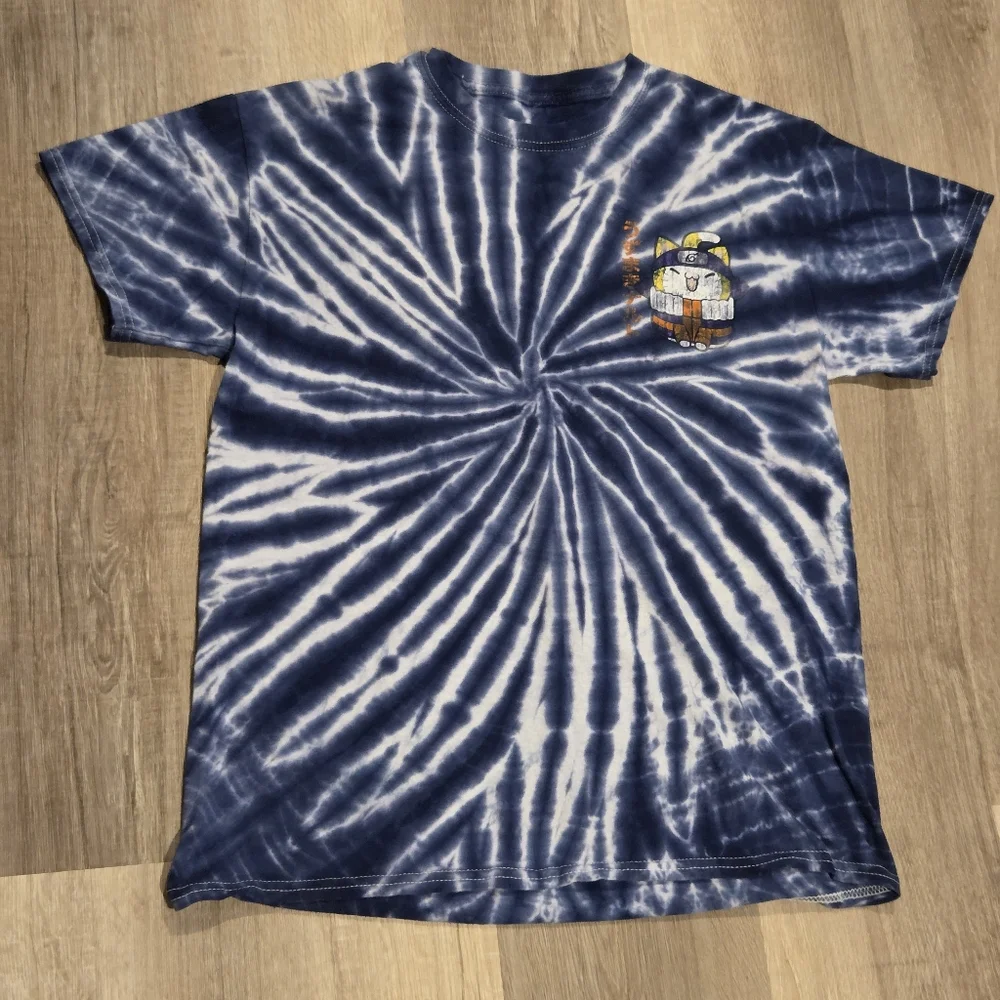 Naruto Cat Tie-Dye T-Shirt - Blue